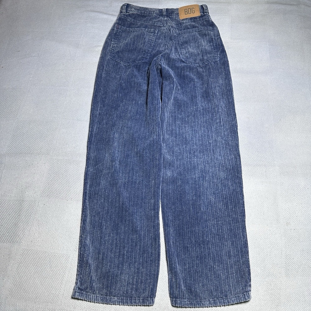 BDG High Rise Baggy Pants Womens 27 Blue Thick Corduroy Y2K Streetwear - Picture 6 of 14